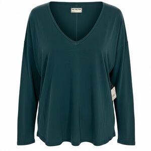 We the free harbor teal Nina v neck long sleeve